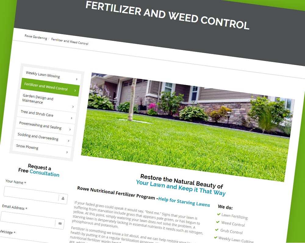 rowe gardening service page view rowe gardening service page view